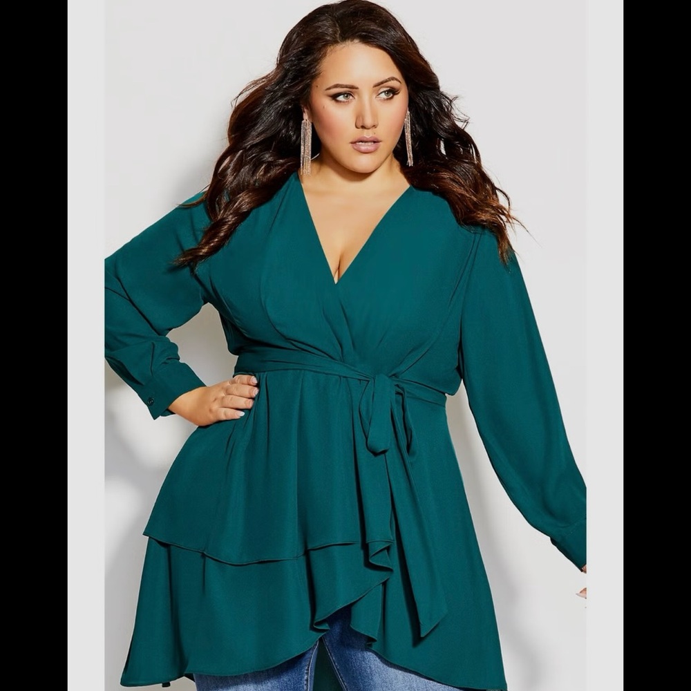 City Chic Shibara AlpineLayered Blouse